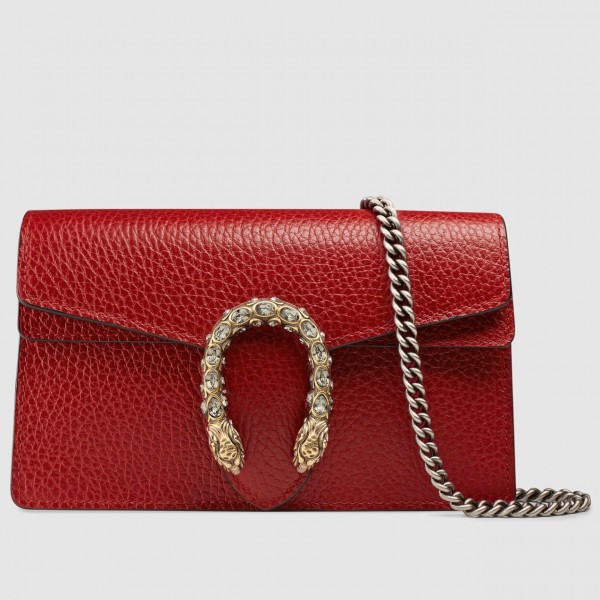 Red Dionysus Super Mini Leather Bag