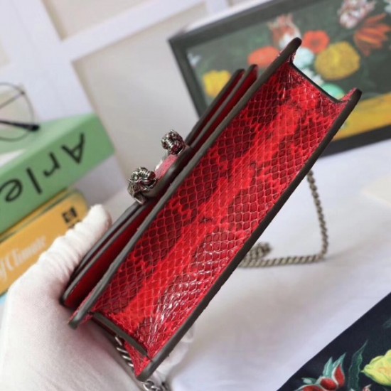 Red Dionysus Super Mini Snakeskin Bag