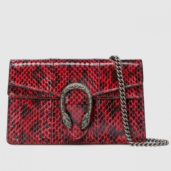 Red Dionysus Super Mini Snakeskin Bag