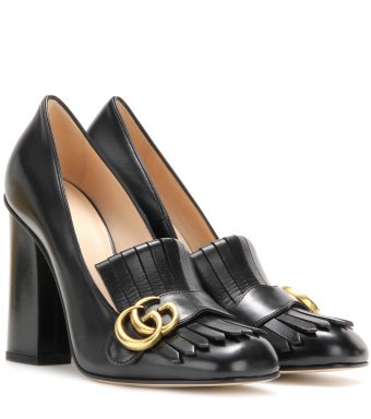 Gucci Leather loafer 10.5cm pumps Black