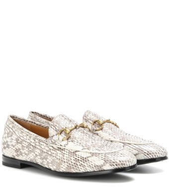 Gucci Jordaan snakeskin loafers Roccia