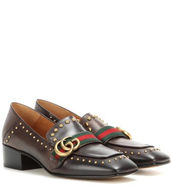 Gucci Embellished leather loafers Black