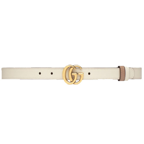 Gucci white nude leather belt