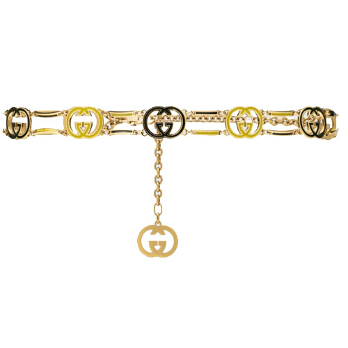 Gucci interlocking gold chain belt