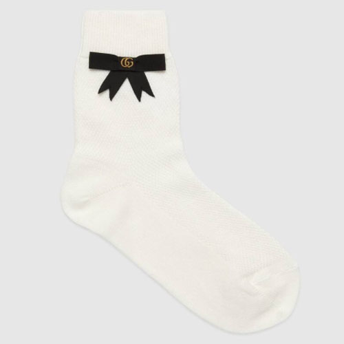 GG bow cotton blended socks