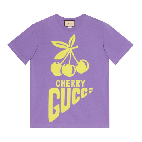 Cherry Gucci printed cotton T-shirt