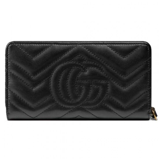 GG Marmont Black Full Zip Wallet