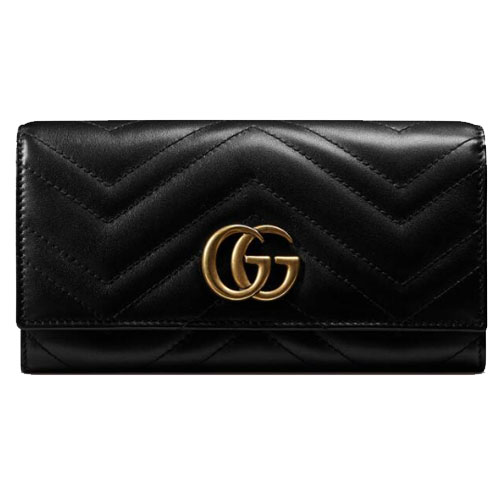 GG Marmont Black Long Wallet