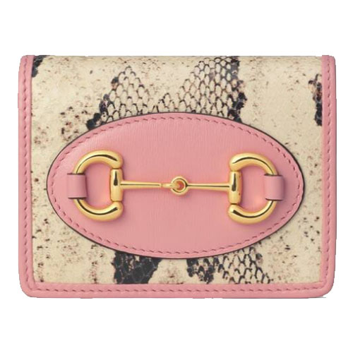 Gucci Horsebit 1955 python wallet Pink