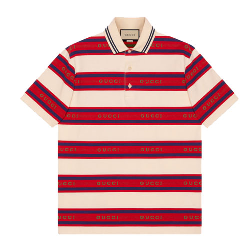 Gucci Jacquard Striped Polo Shirt
