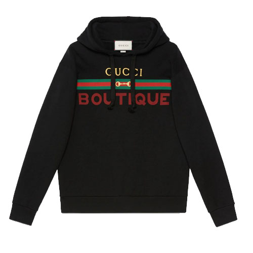 Gucci Boutique print sweatshirt Black