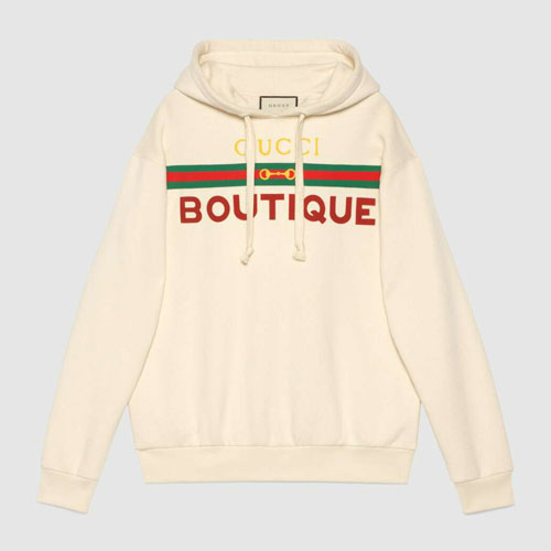 Gucci Boutique Print Sweatshirt White