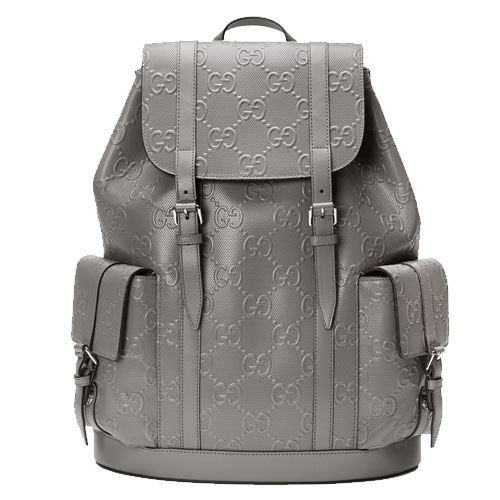 GG print embossed backpack grey