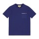 Embroidered Cotton T-Shirt Blue