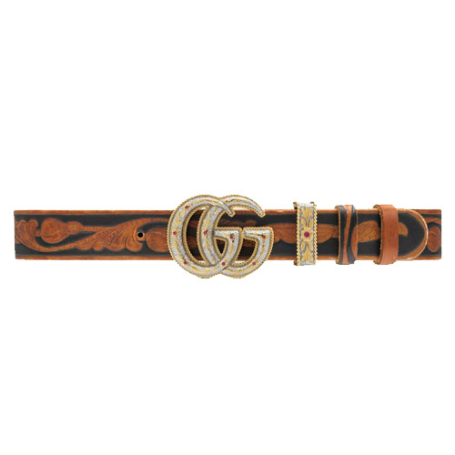 GG Marmont belt with crystal buckle