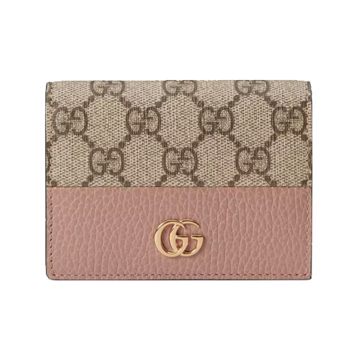 GG Marmont card case wallet pink