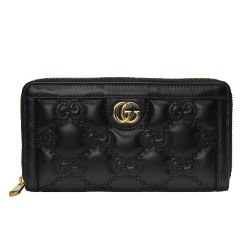 GG Matelasse zip wallet black