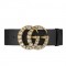 Belt with crystal double G buckle