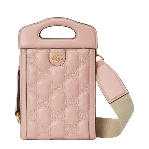 GG matelasse top handle mini bag pink