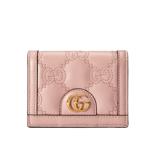 GG Matelasse card case wallet pink
