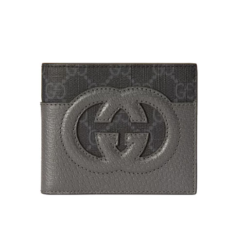 Wallet with cut-out Interlocking G grey