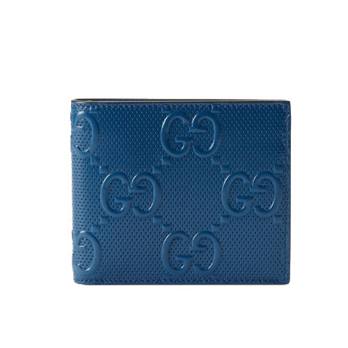 GG embossed wallet blue